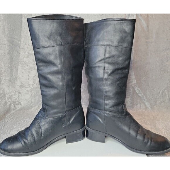 Blondo Womens Black Leather Waterproof Tall Riding Boots Size 9 B Made in Canada - Picture 4 of 12